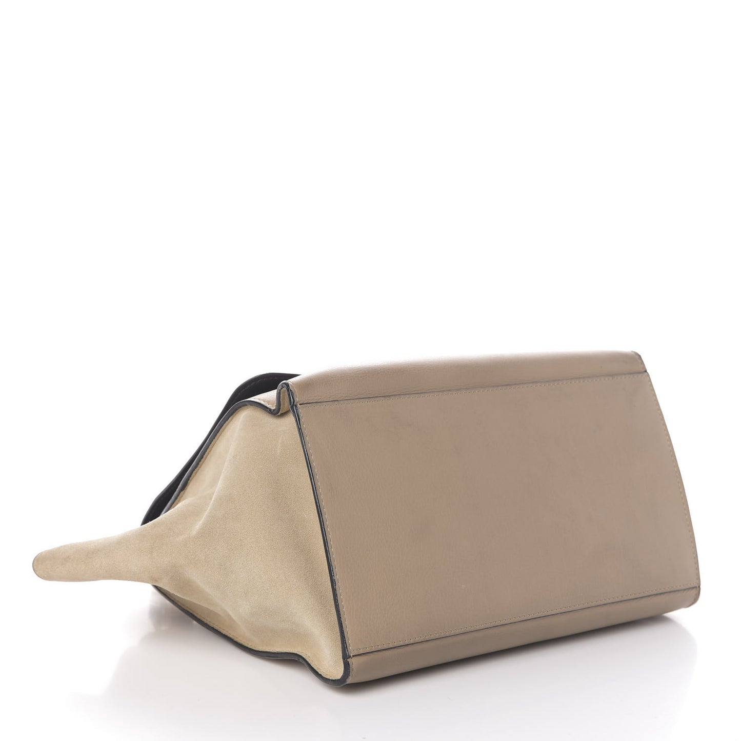 Drummed Calfskin Suede Medium Trapeze Dune
