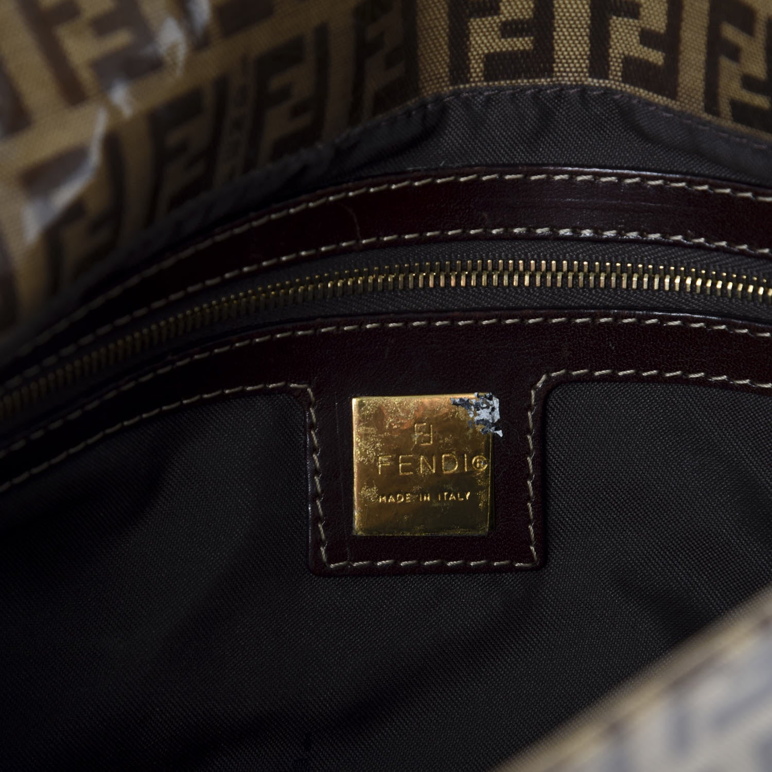 Fendi Vinyl Zucchino Baguette Tobacco 8 of 9