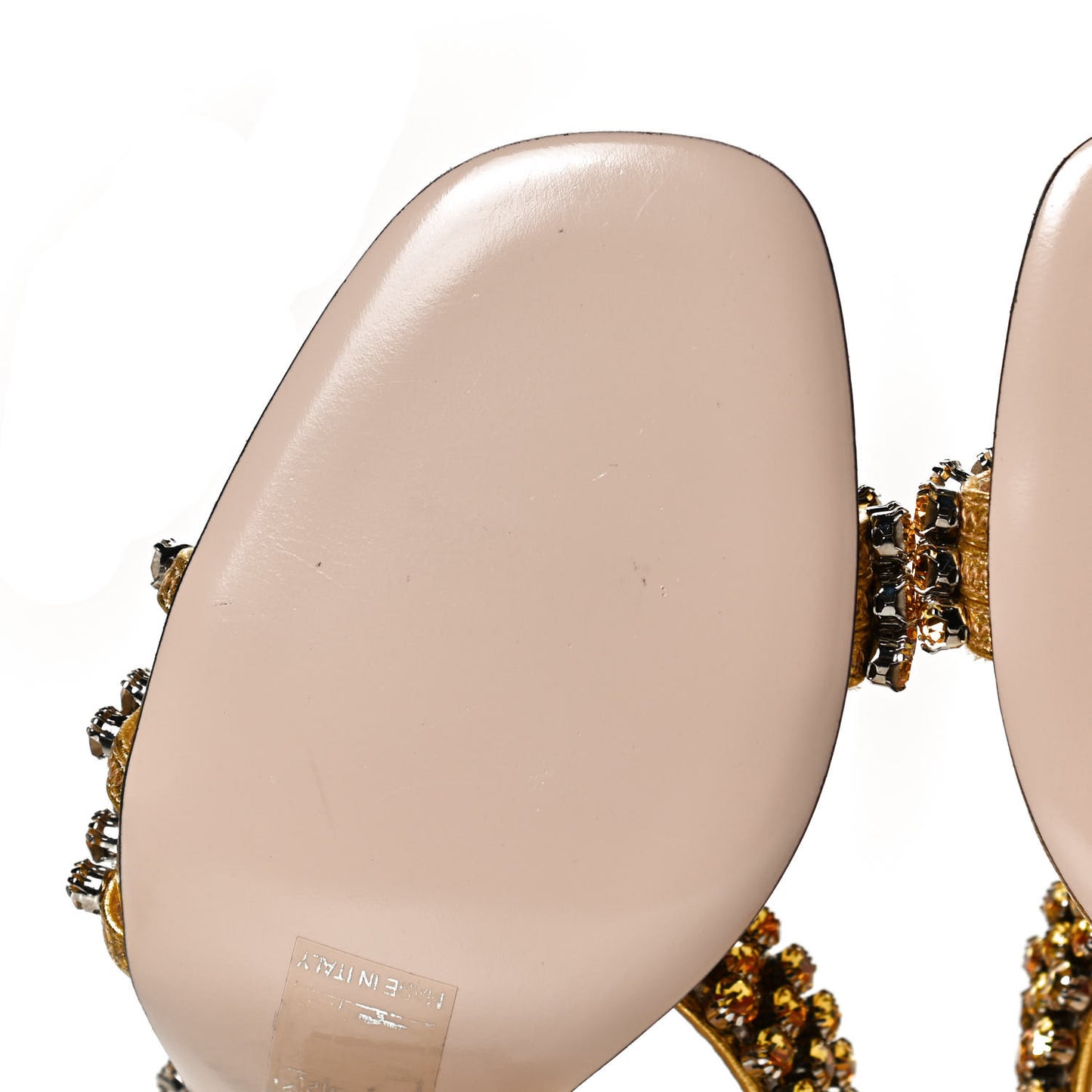 Nappa Silk Crystal Bertie High Heel Sandals 37.5 Gold