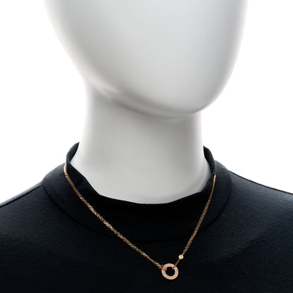 Cartier 18K Pink Gold 2 Diamond LOVE Necklace 2 of 4