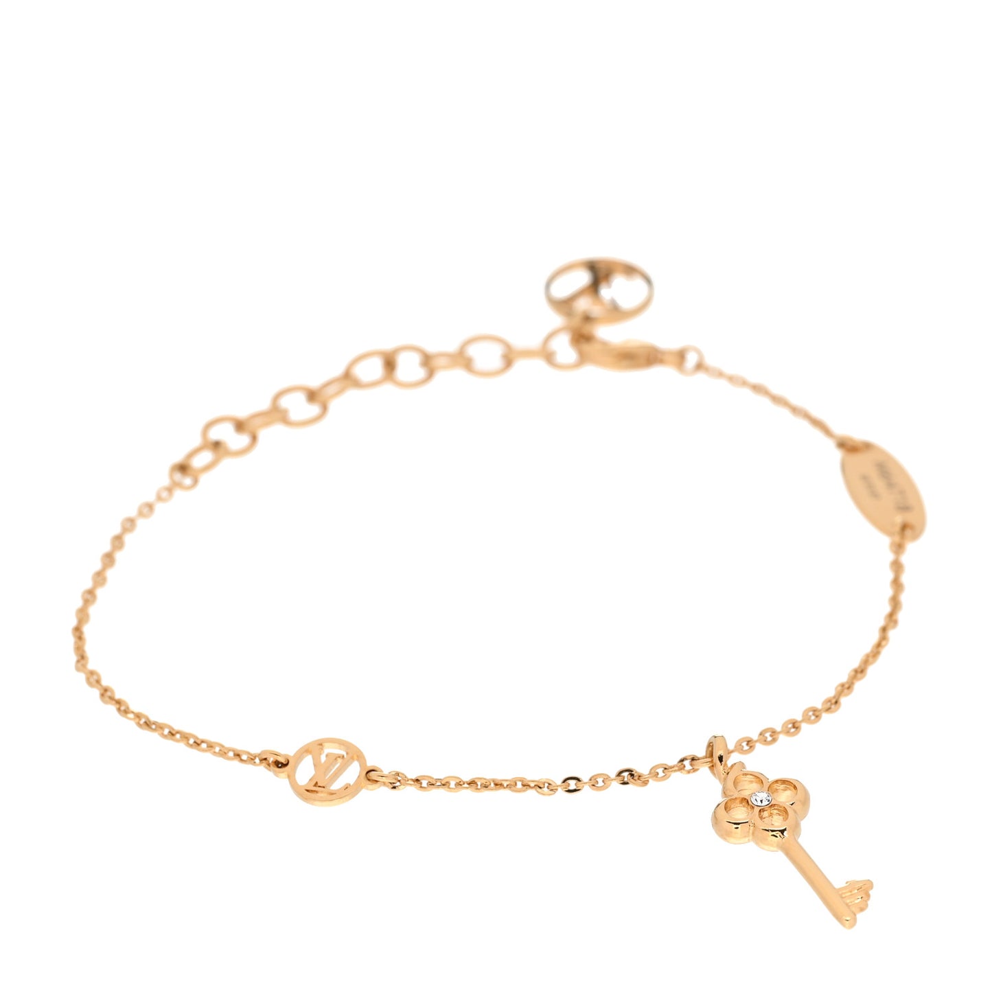 Swarovski Crystal Lady Lucky Key Supple Bracelet Gold