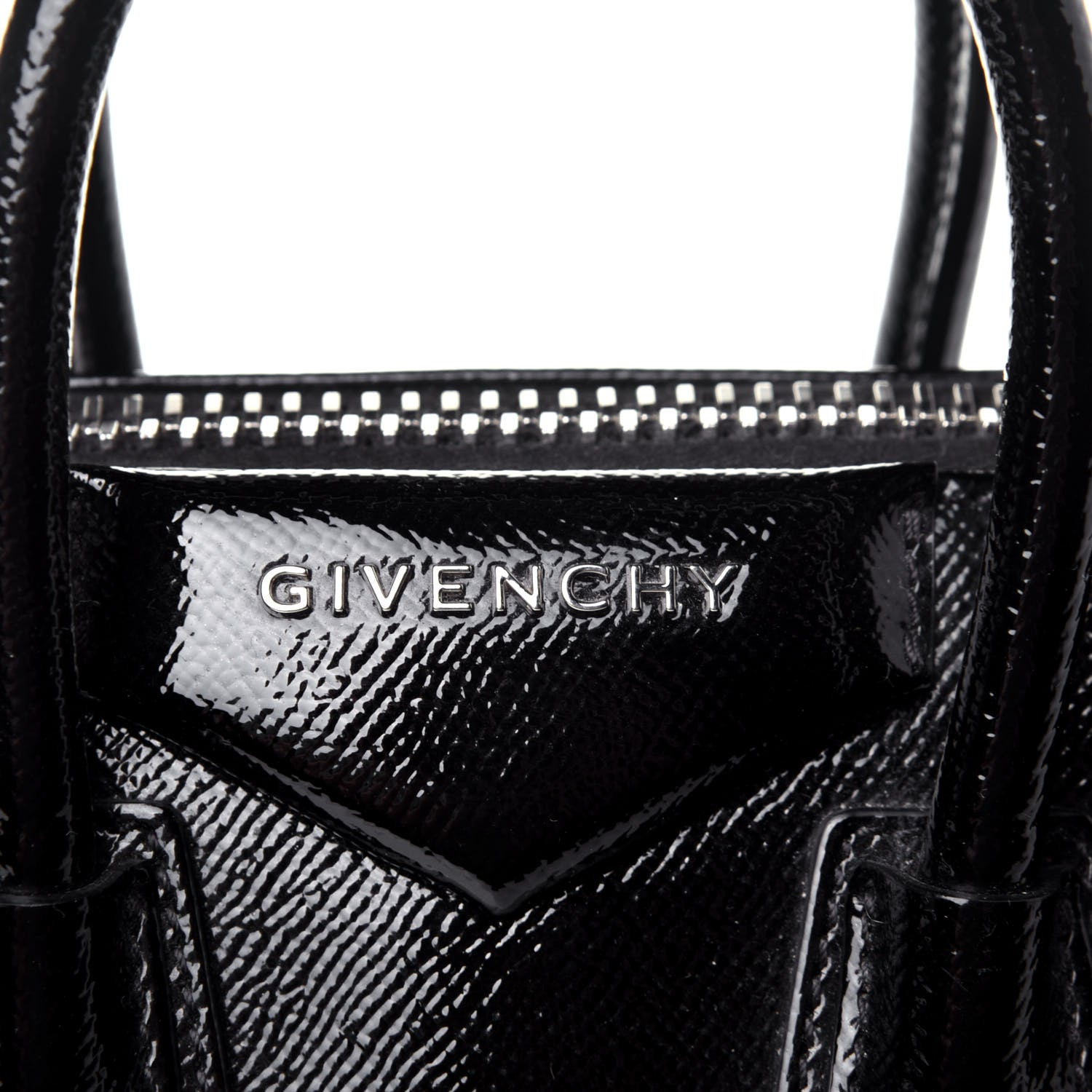 Givenchy Textured Patent Calfskin Mini Antigona Black 11 of 11