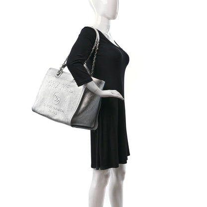 Chanel Metallic Calfskin Medium Deauville Tote Silver 2 of 12
