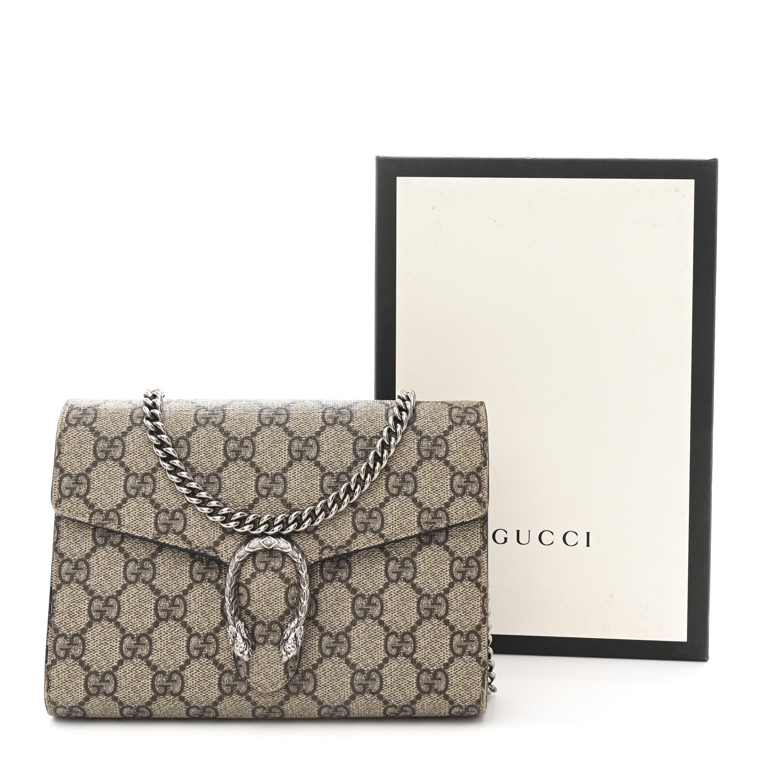 Gucci GG Supreme Monogram Mini Dionysus Chain Wallet Beige Black 9 of 9