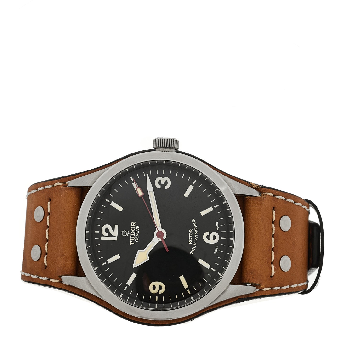 Stainless Steel Calfskin 41mm Tudor Heritage Ranger Automatic Watch Black 79910