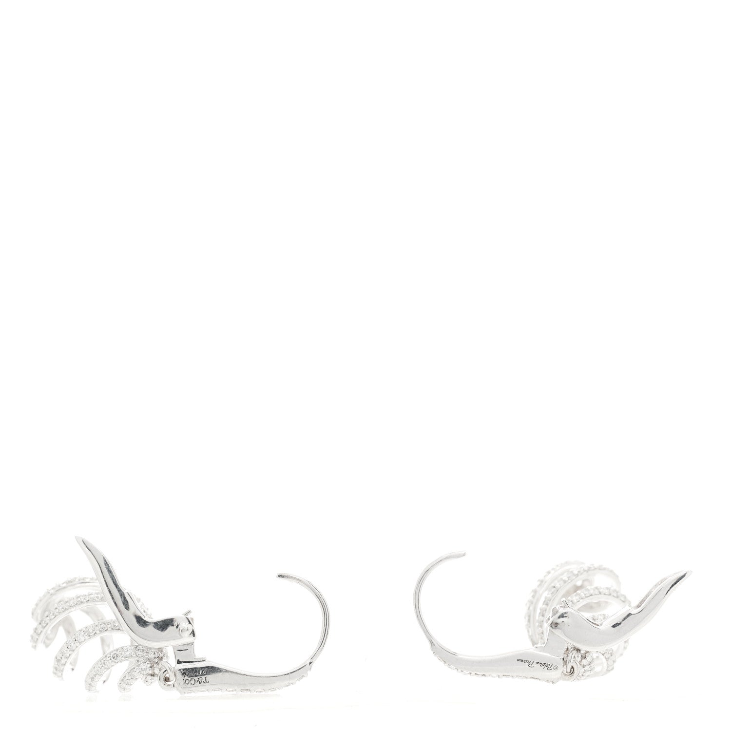 Tiffany 18K White Gold Diamond Venezia Luce Drop Earrings 3 of 5