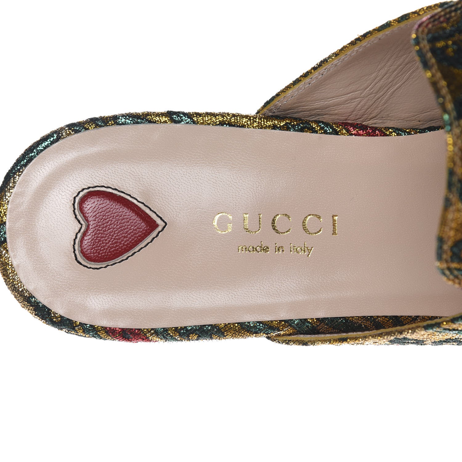 Gucci Iridescent Brocade Womens Princetown Slippers 36 Gold Multicolor 7 of 10
