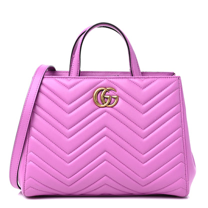 Gucci Calfskin Matelasse Small GG Marmont Tote Candy Mousse 1 of 19
