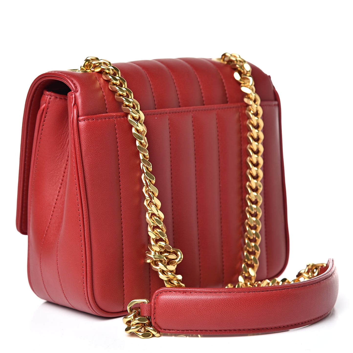 Lambskin Matelasse Monogram Medium Vicky Chain Bag Rouge Eros