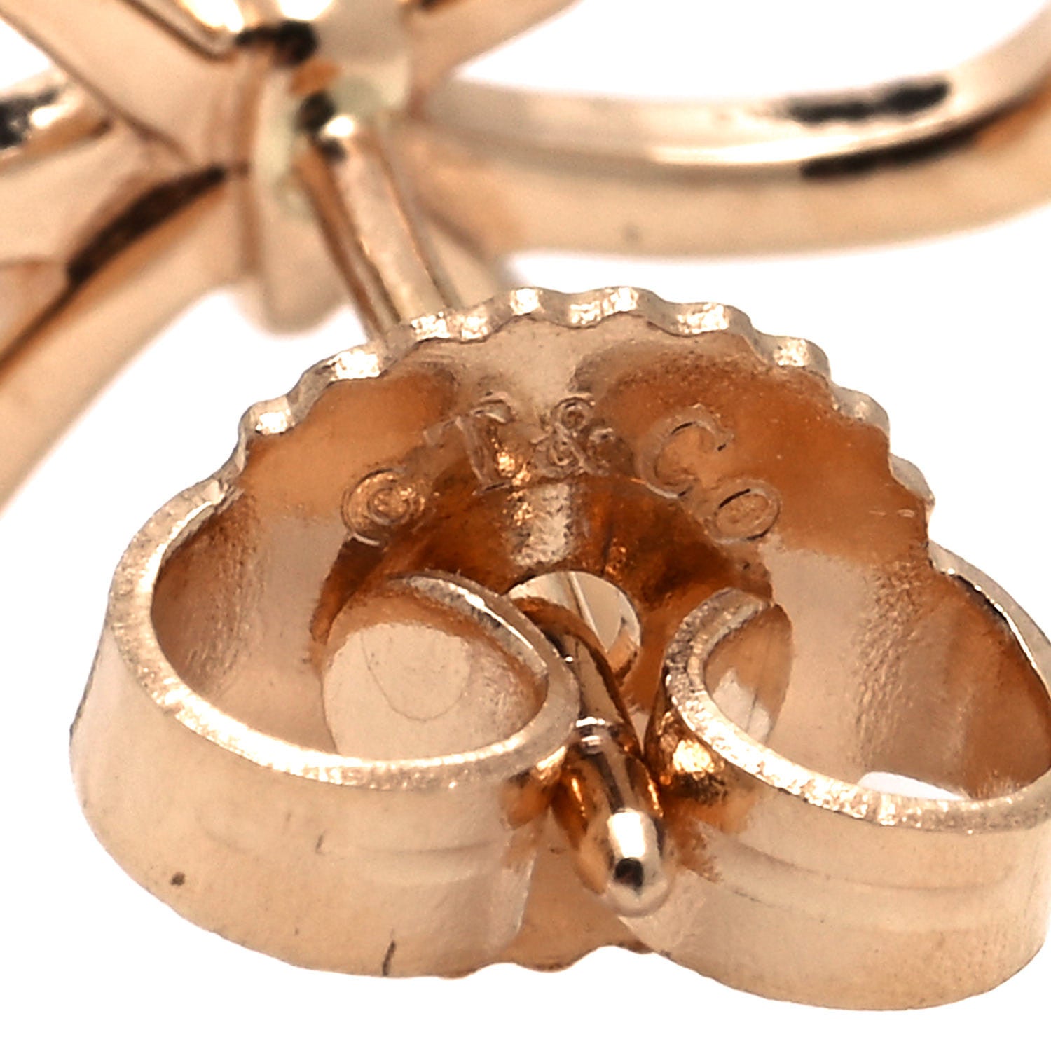 Tiffany 18K Rose Gold Bow Earrings 4 of 4