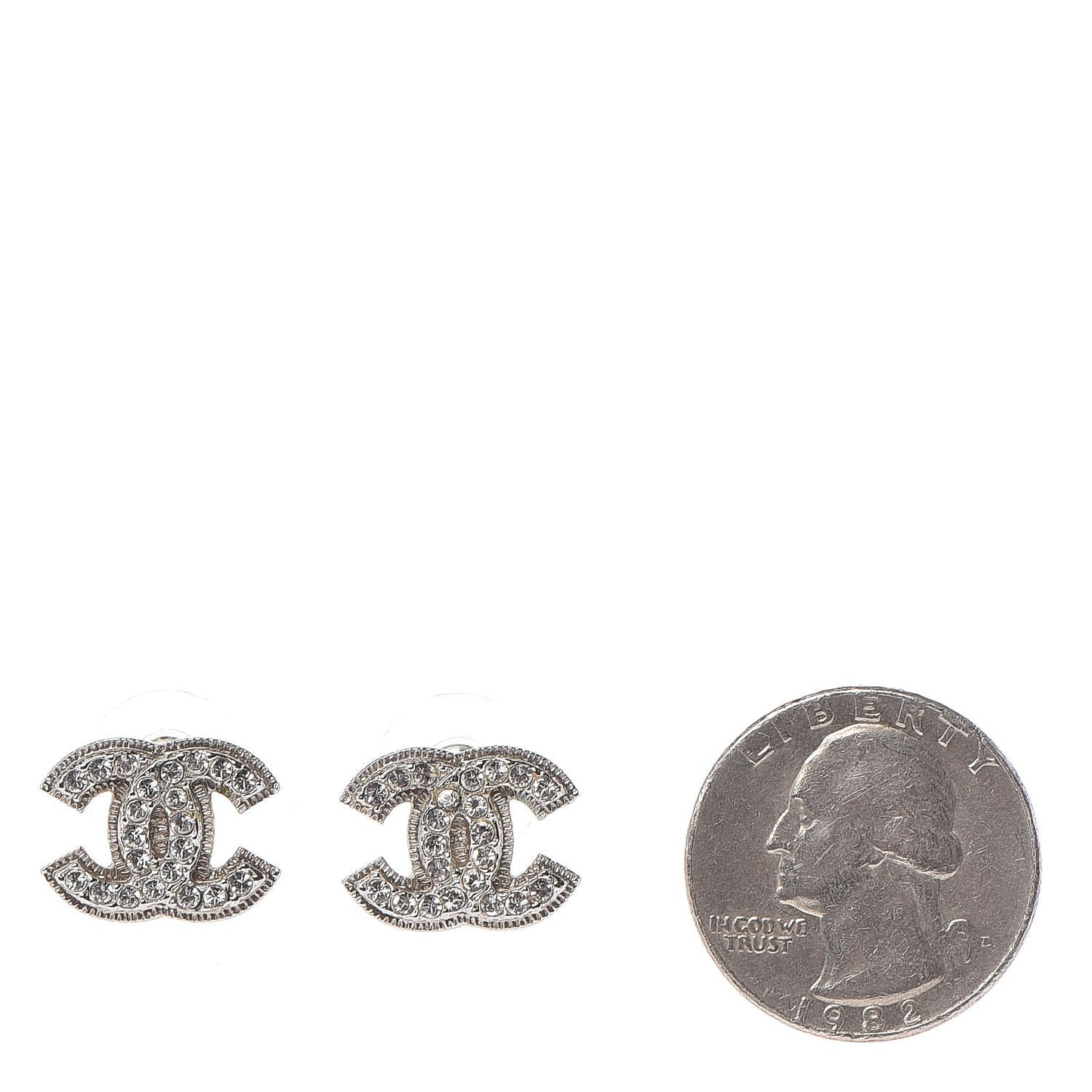 Crystal CC Earrings Silver