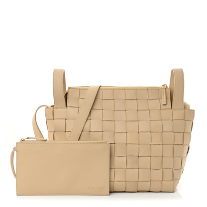 Bottega Veneta Lambskin Maxi Intrecciato Bowling Cassette Shoulder Bag Porridge 3 of 13