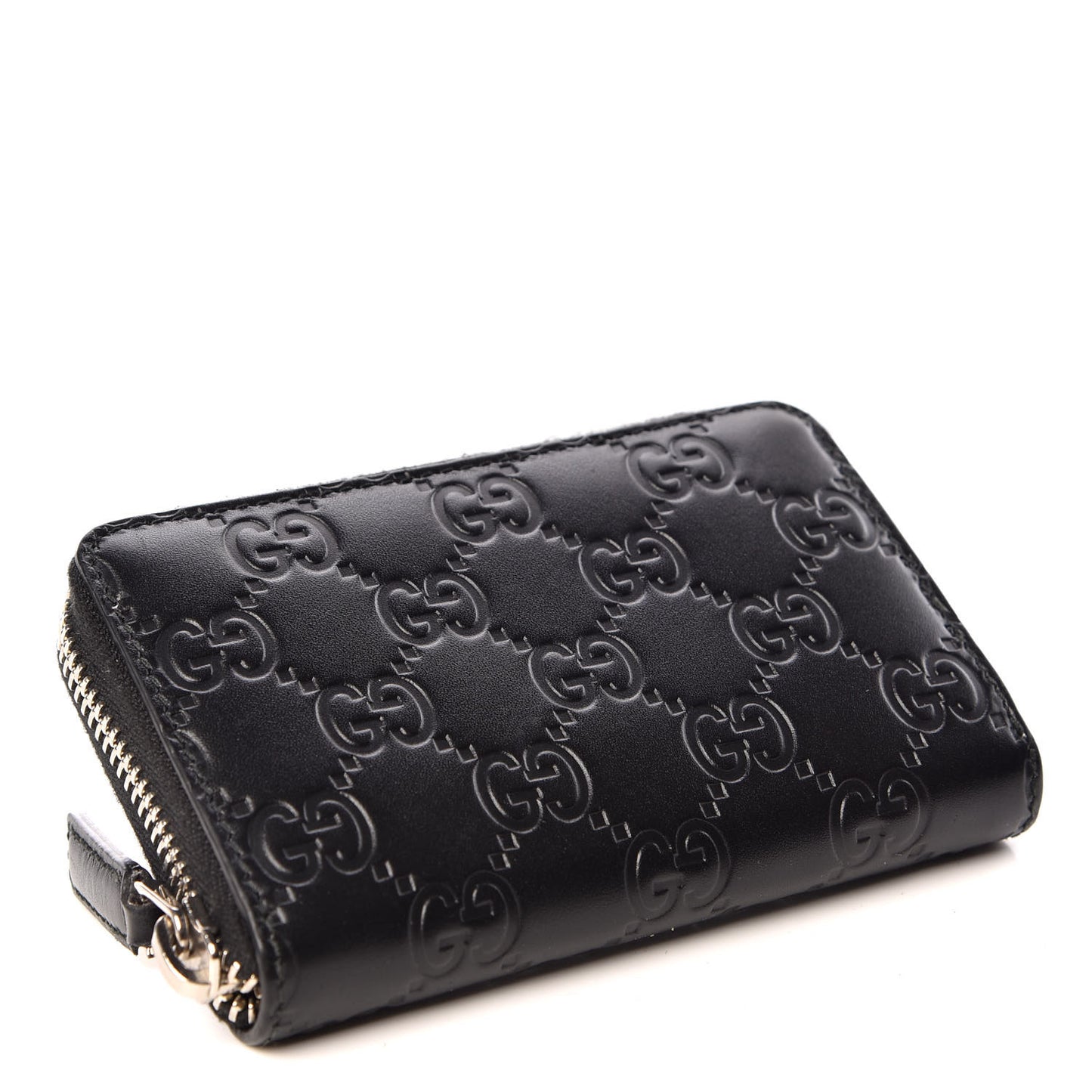 Guccissima Zip Around Card Case Black