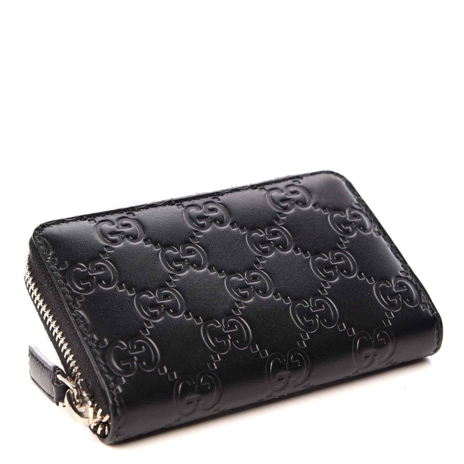 Gucci Guccissima Zip Around Card Case Black 4 of 9