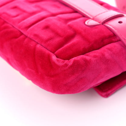 Fendi Velvet FF Embossed Hip Belt Baguette Bag Fuxia 12 of 16