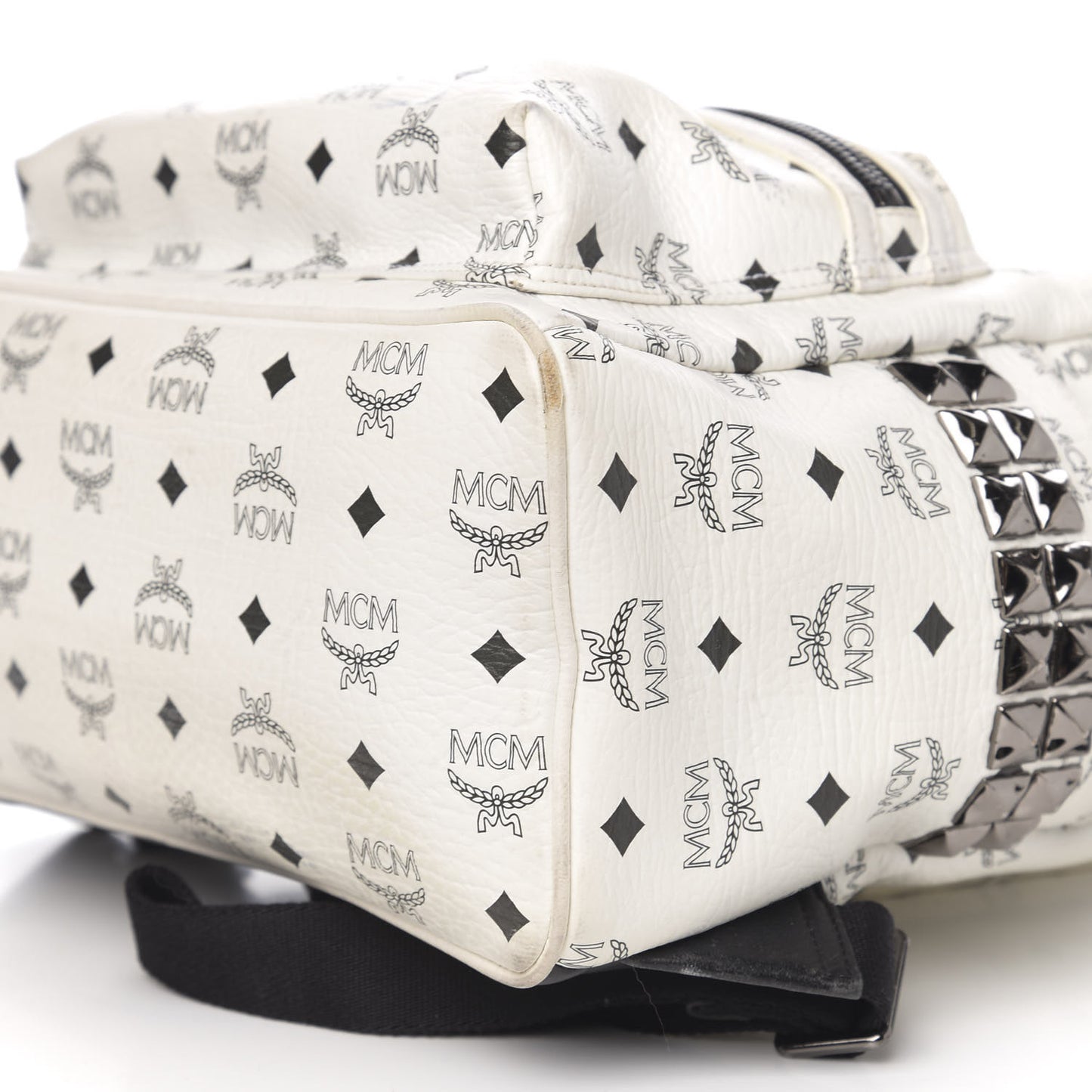 Visetos Medium Side Studs Stark Backpack White