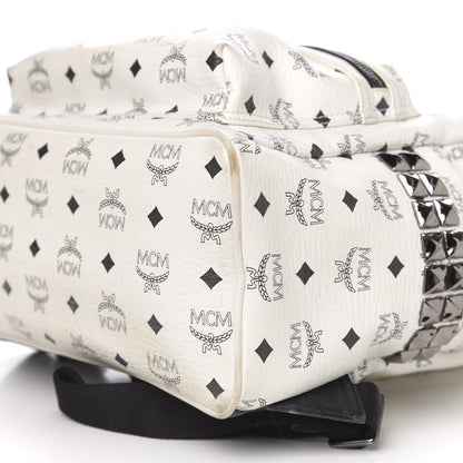 MCM Visetos Medium Side Studs Stark Backpack White 9 of 15