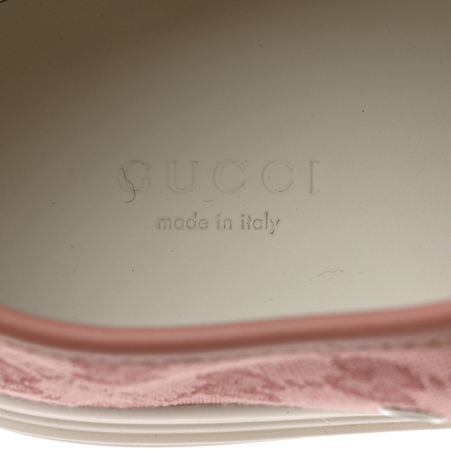 Gucci GG Monogram Calfskin Womens Low Top Sneakers 38.5 Pink Soft Pink 6 of 9