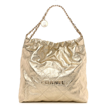Chanel Metallic Calfskin Quilted Chanel 22 Golden 3 of 10