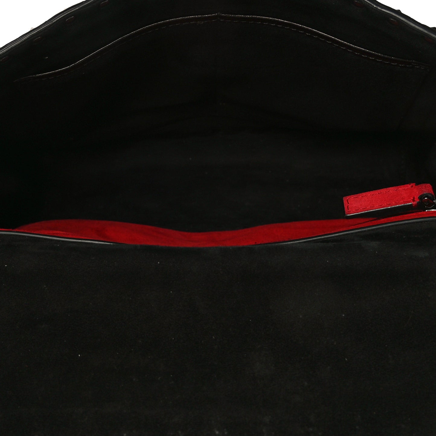 Craquele Nappa Large Rockstud Spike Shoulder Bag Black