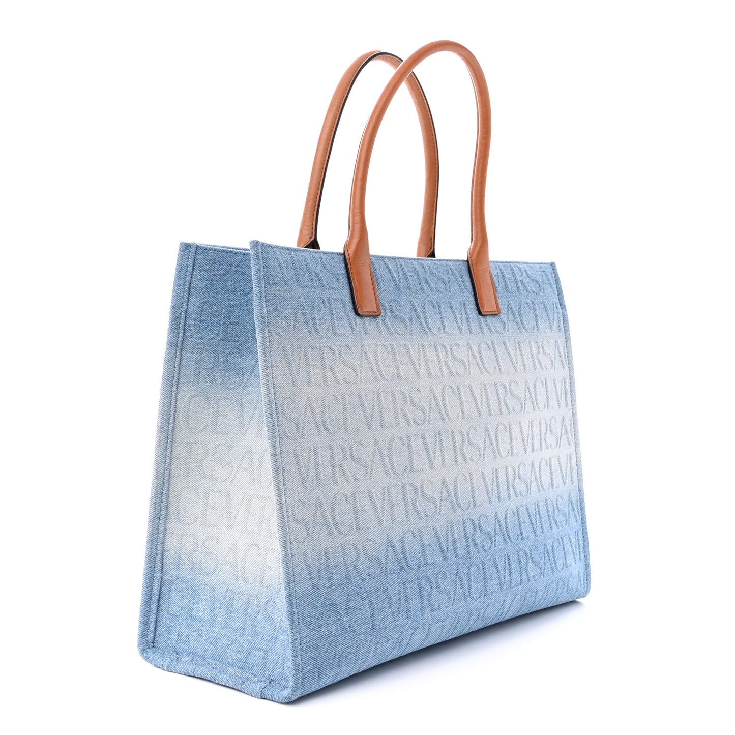 Jacquard Canvas Large Allover Medusa Tote Blue