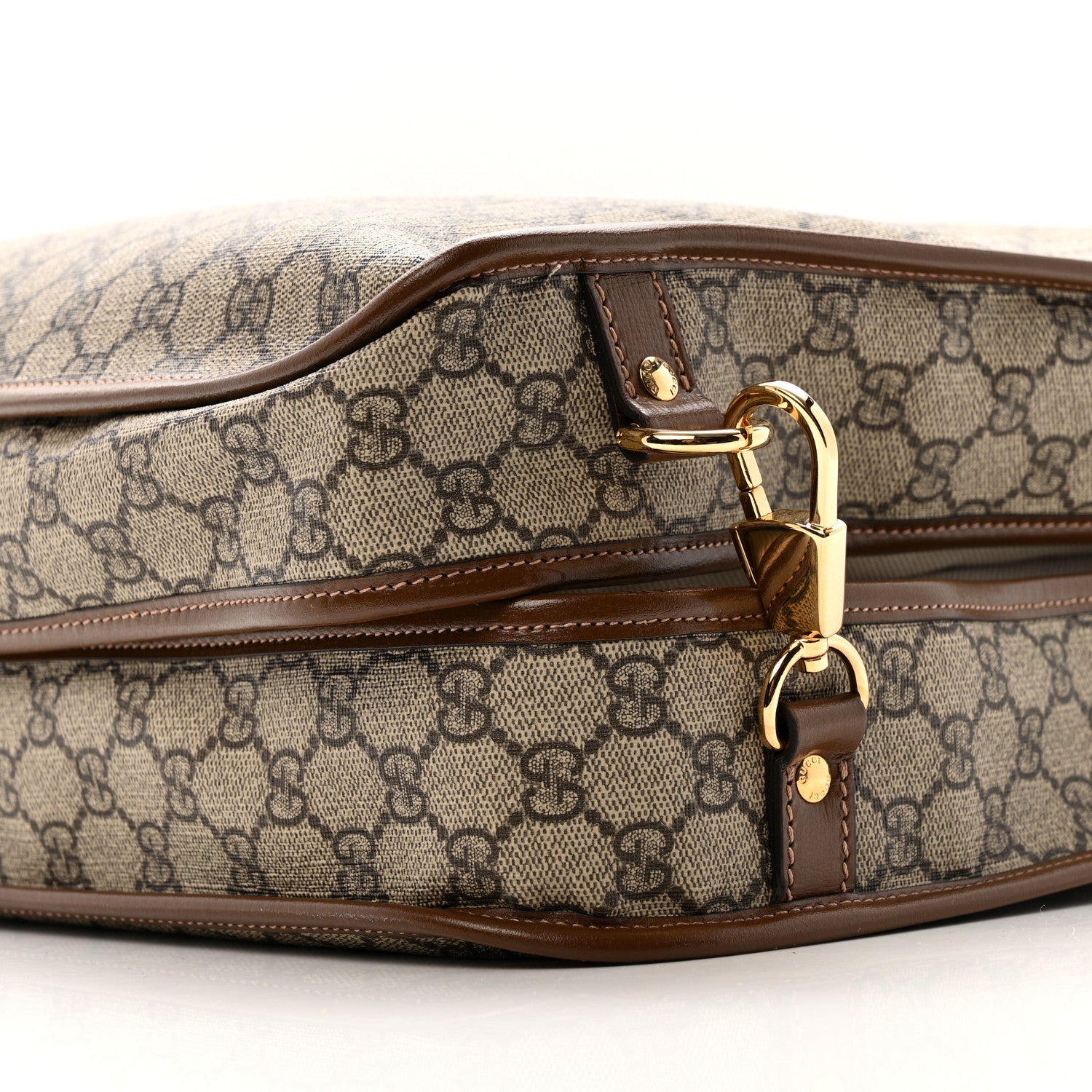 Gucci GG Supreme Monogram Azalea Calfskin Retro Interlocking G Garment Bag Beige Ebony Brown Sugar 8 of 11