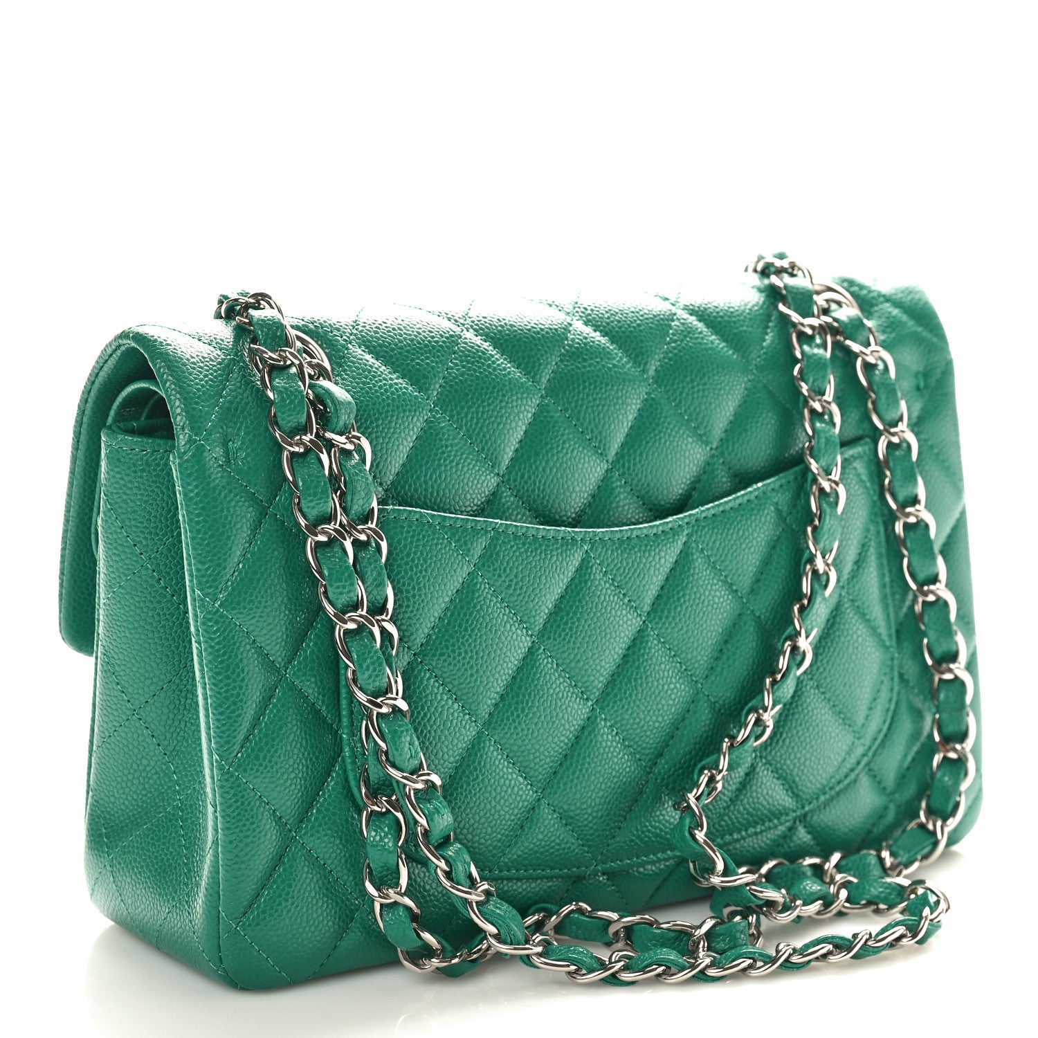 Chanel Caviar Quilted Small Double Flap Green 3 of 10