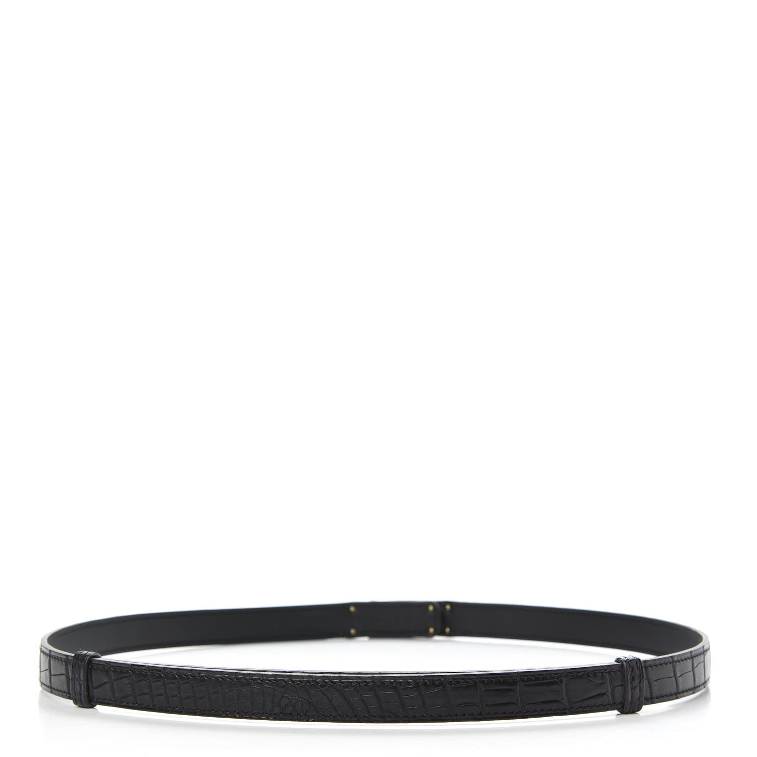 Hermes Matte Alligator Kelly Belt Black 2 of 4