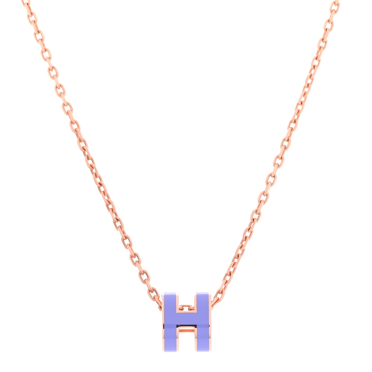 Rose Gold Mini Pop H Pendant Necklace Lilas