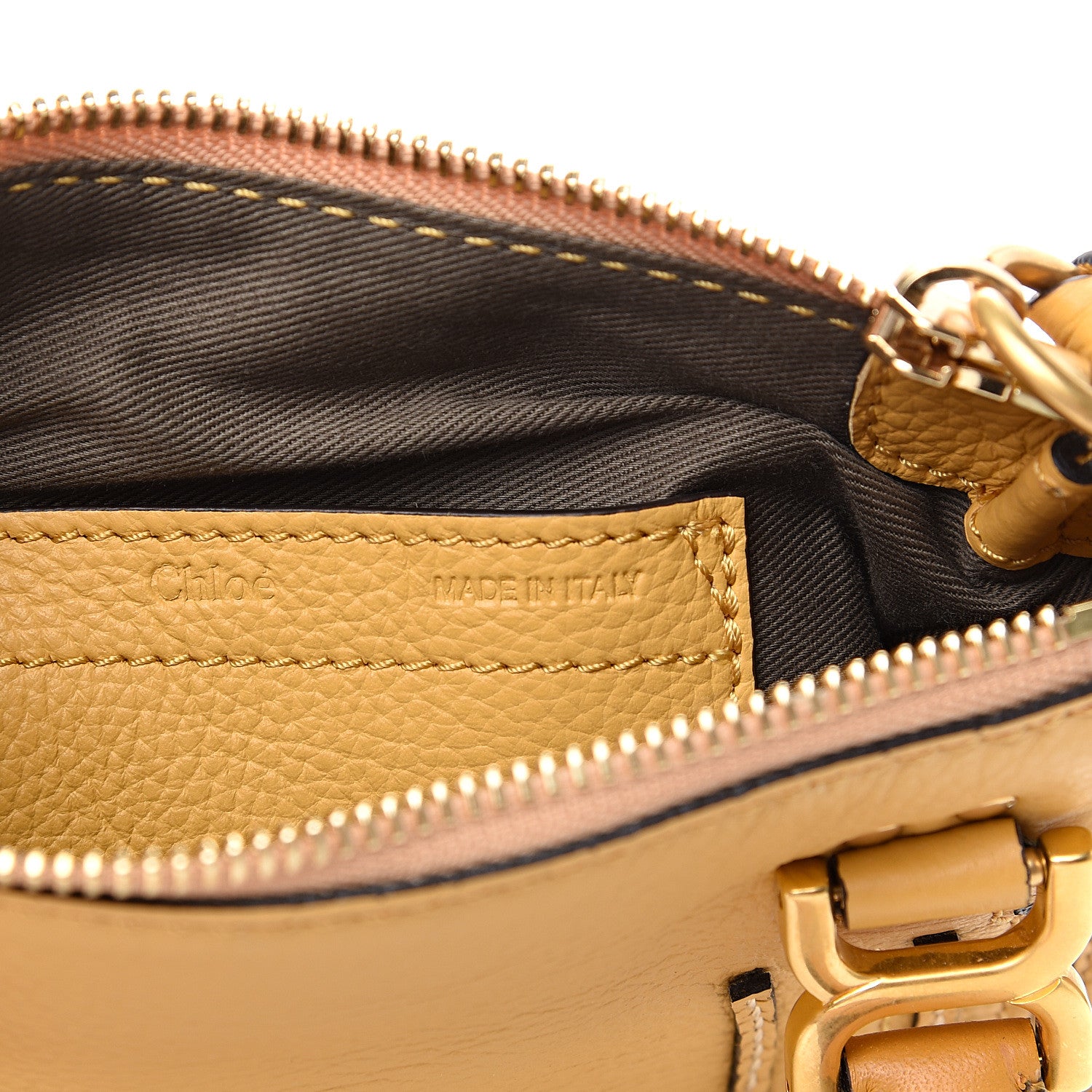 Chloe Calfskin Mini Marcie Satchel Curry Yellow 5 of 7