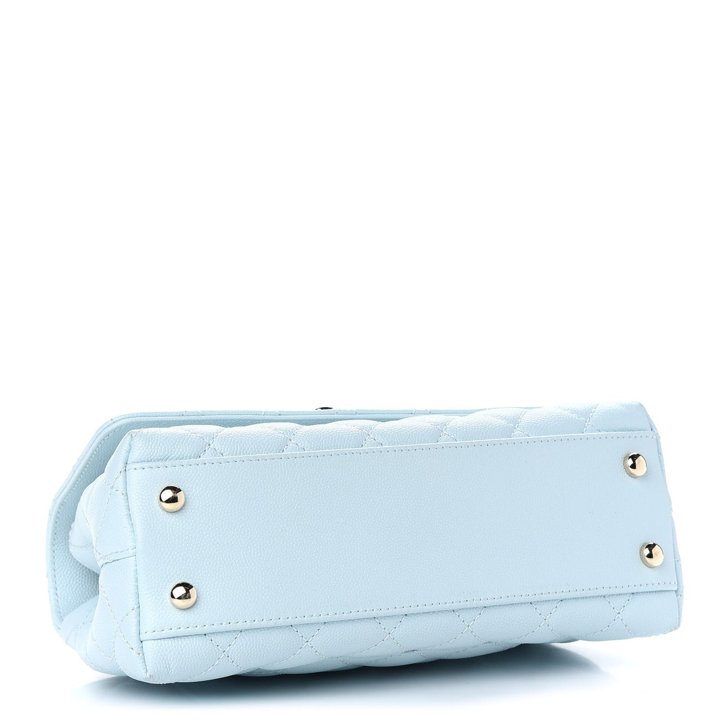Caviar Quilted Mini Coco Handle Flap Light Blue