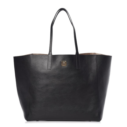 MCM Grained Calfskin Large Reversible Wandel Tote Black 1 of 12
