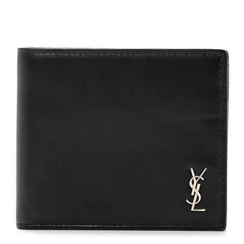 Matte Calfskin Tiny Cassandre East West Wallet Black