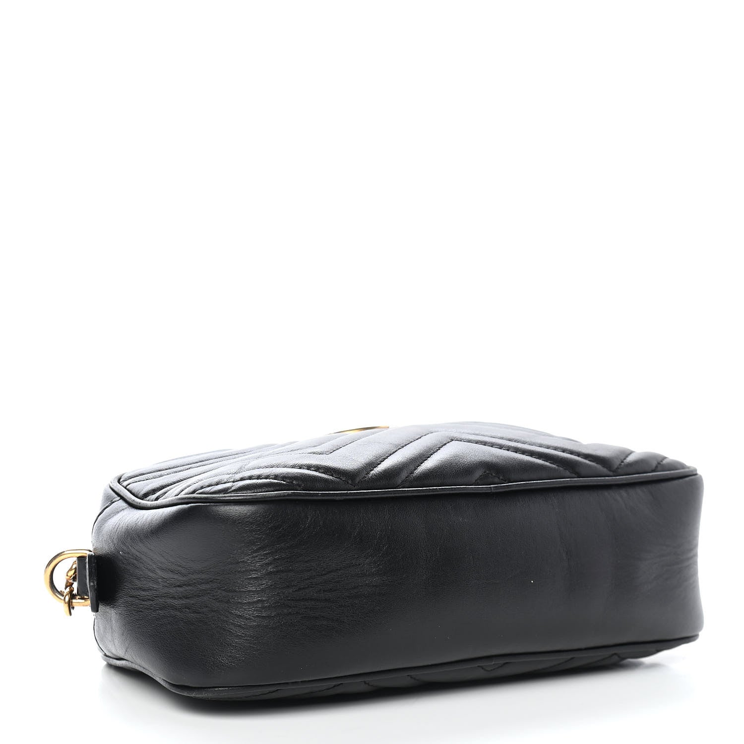 Gucci Calfskin Matelasse Small GG Marmont Chain Shoulder Bag Black 4 of 9