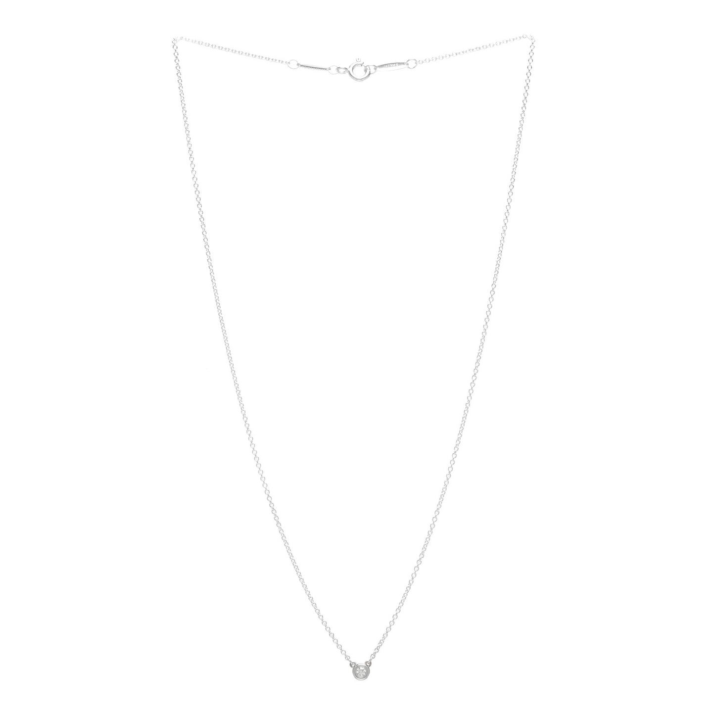 Sterling Silver Diamond .05ct Elsa Peretti Diamonds by the Yard Pendant Necklace