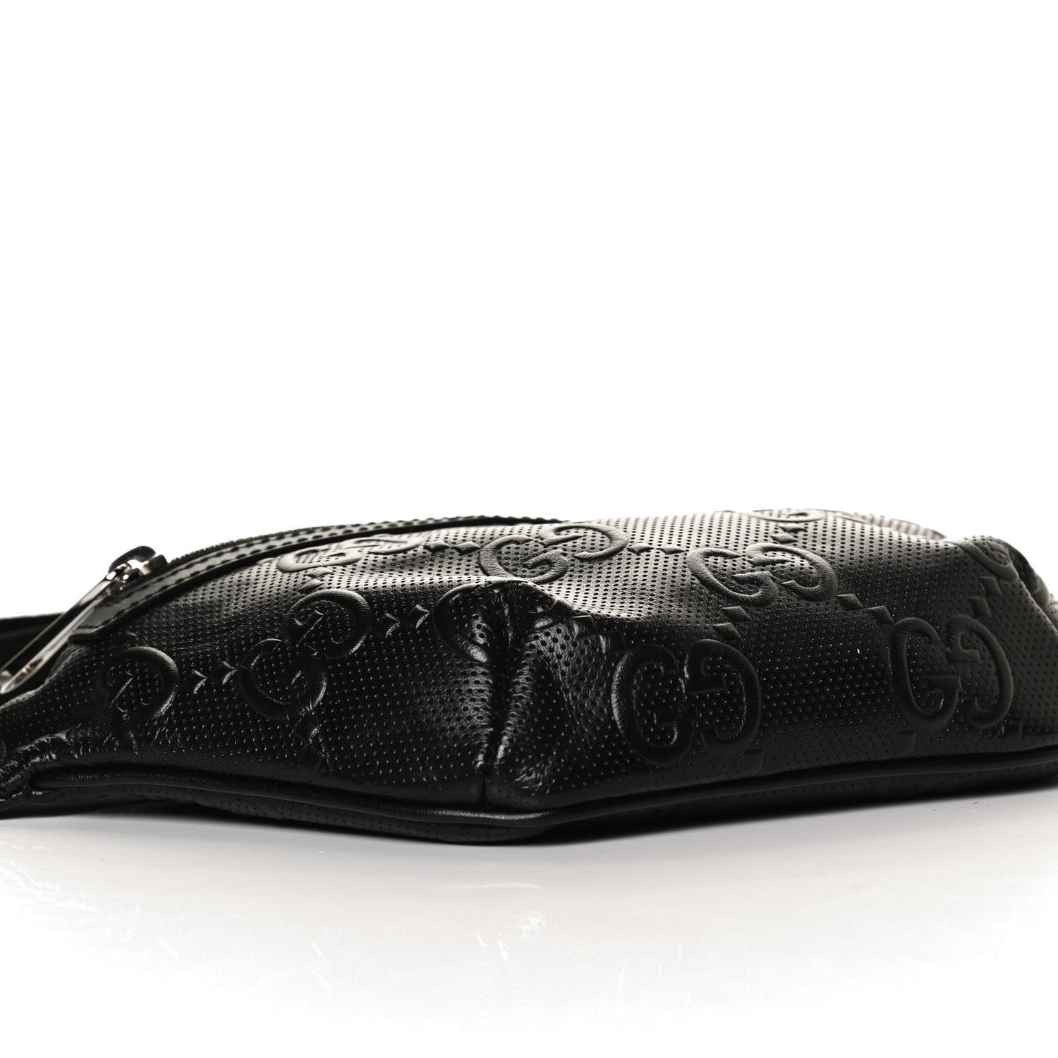 Gucci Calfskin GG Tennis Embossed Belt Bag Black 10 of 13