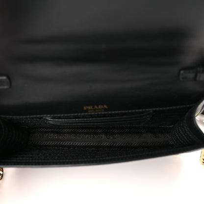 Prada Saffiano Flap Wallet With Strap Black 5 of 9