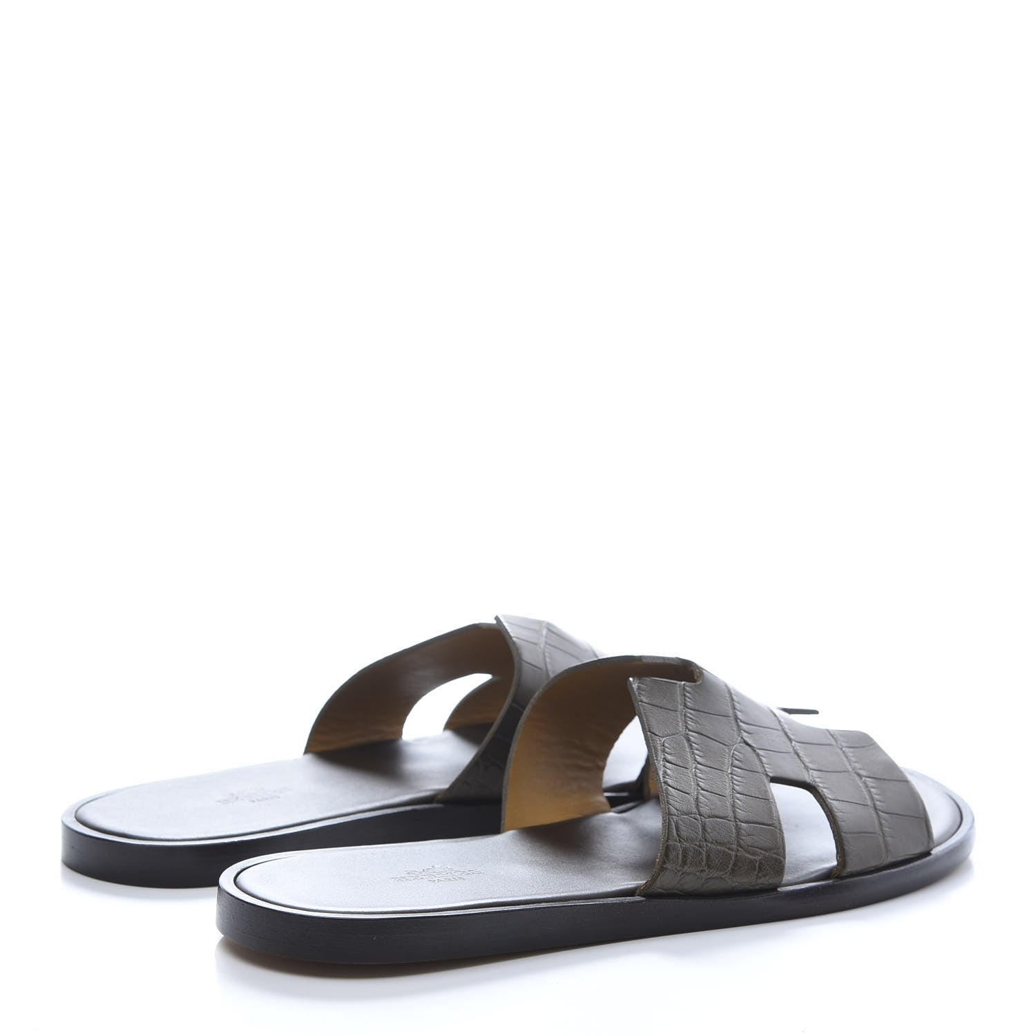 Hermes Matte Niloticus Crocodile Mens Izmir Sandals 42 Vert Olive 4 of 9