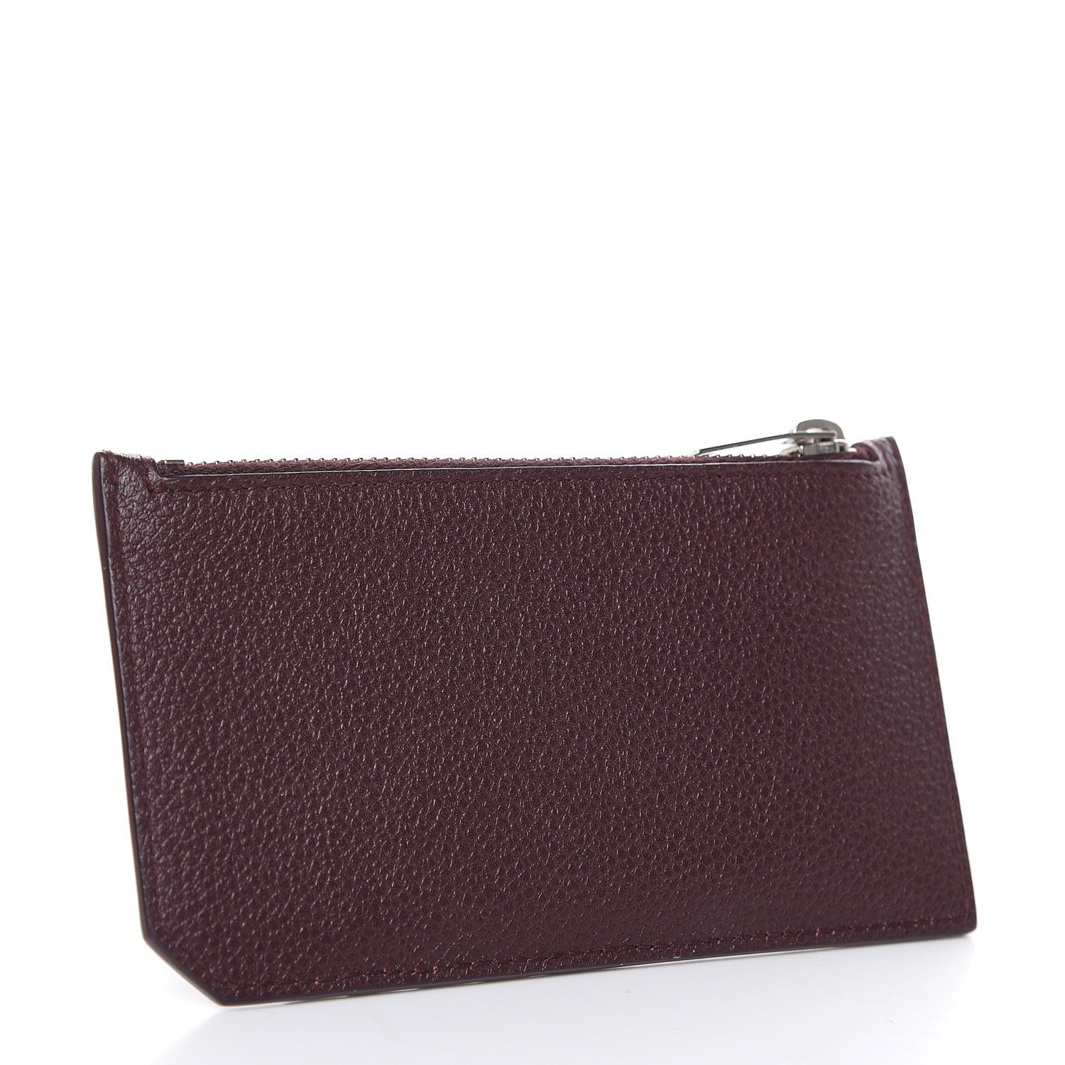 Saint Laurent Grained Calfskin 5 Fragments Zip Pouch Card Holder Bordeaux 3 of 8