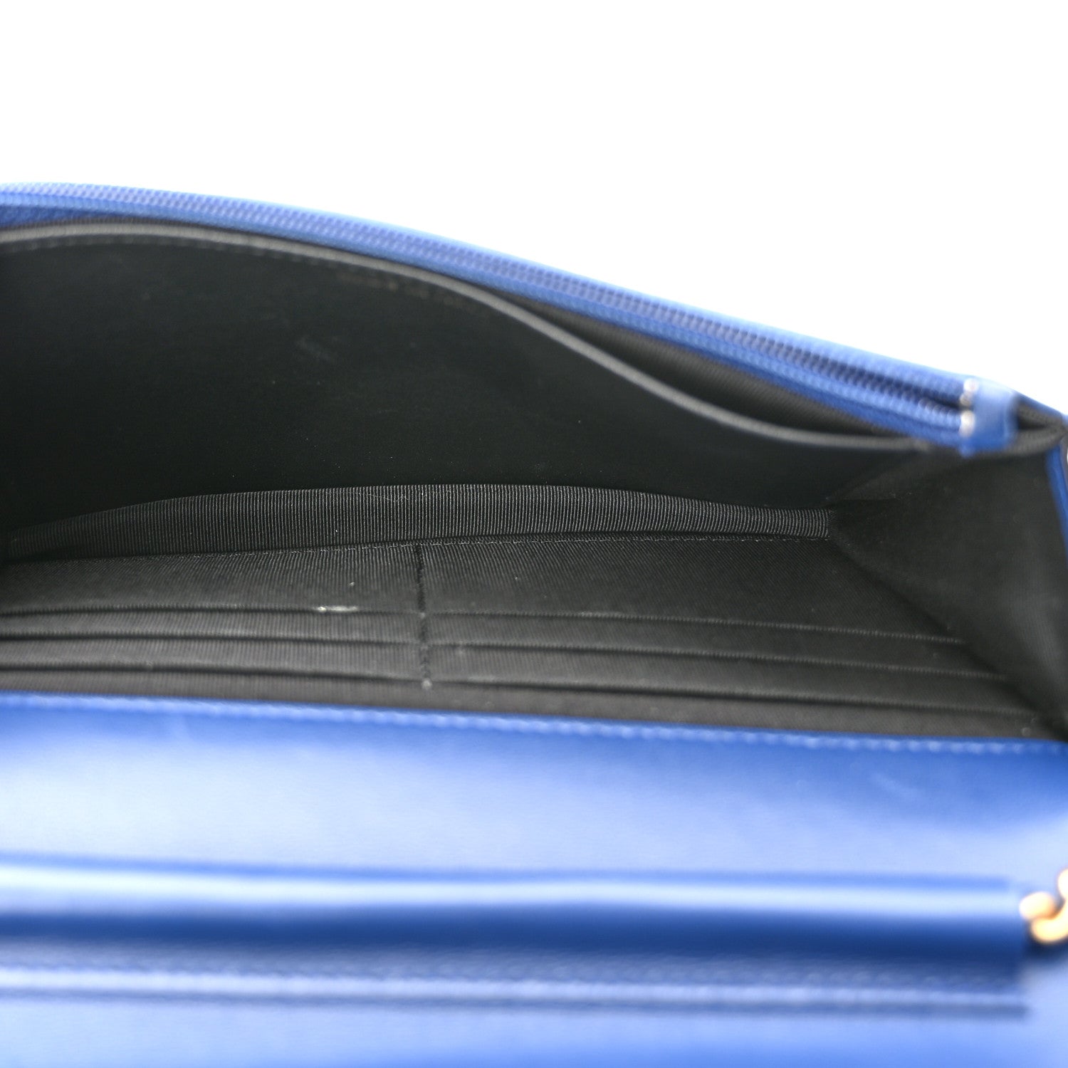 Chanel Lambskin Quilted Elegant CC Wallet On Chain WOC Blue Black 5 of 11
