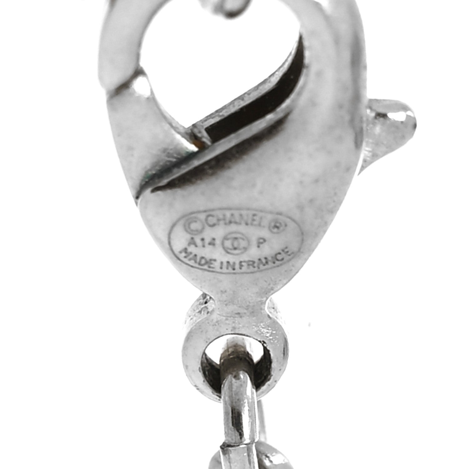 Chanel Crystal CC Pendant Necklace Silver 5 of 5