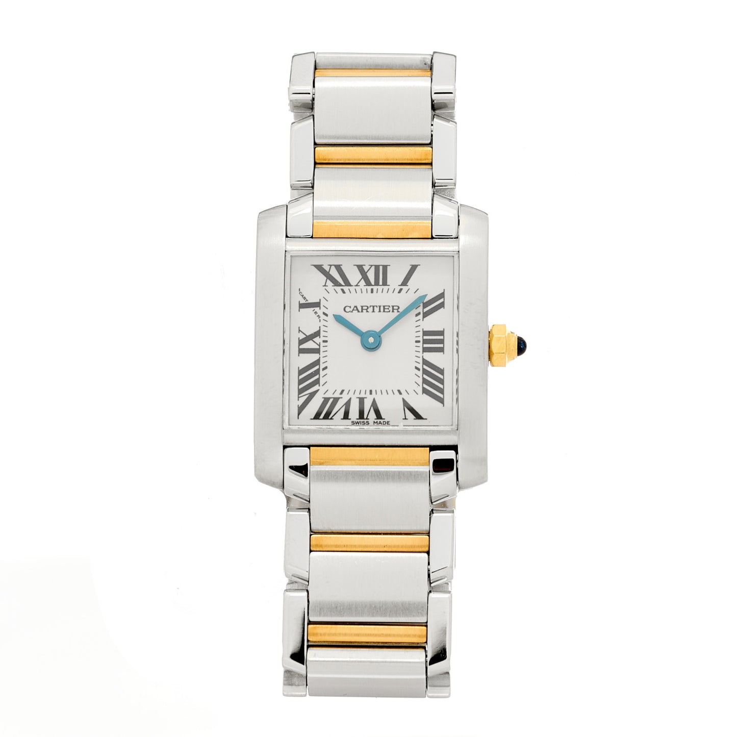 Stainless Steel 18K Yellow Gold 20mm Tank Francaise Quartz Watch