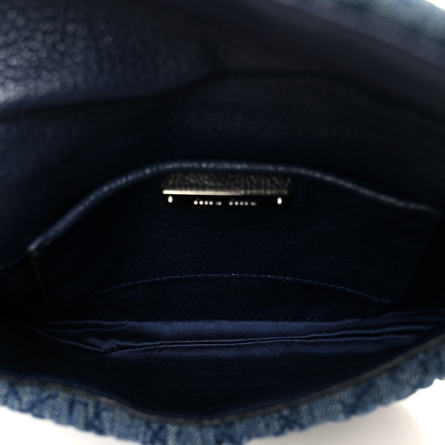 Miu Miu Denim Matelasse Crystal Chain Crossbody Bag Blue 5 of 13