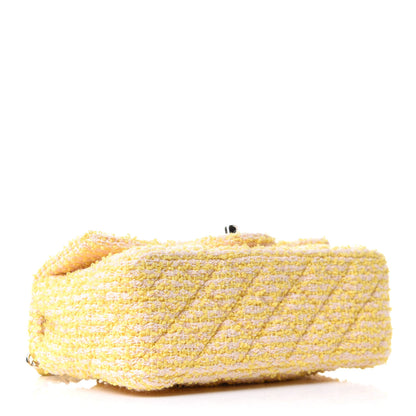 Chanel Tweed Quilted Mini Rectangular Flap Yellow Pink 3 of 9