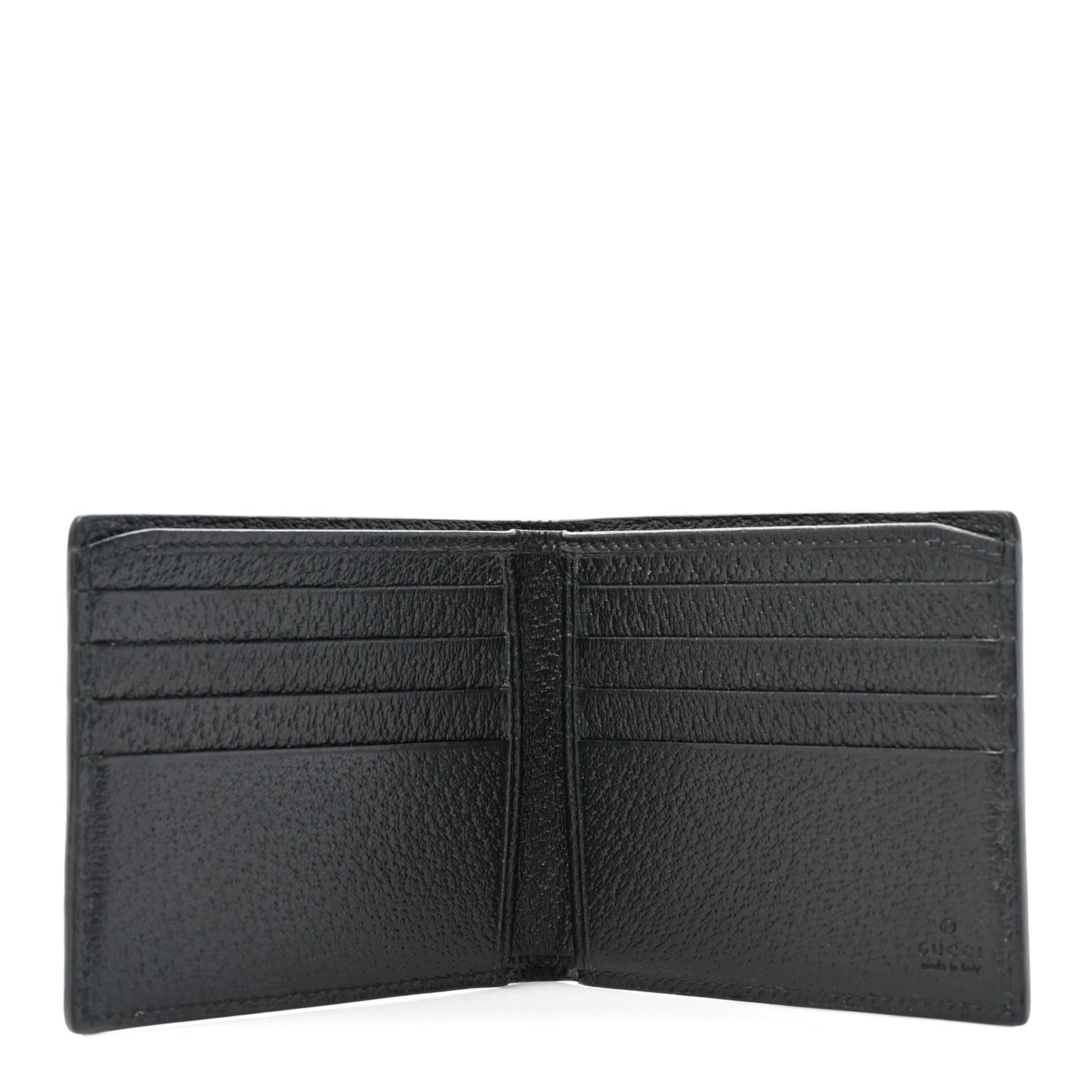 Calfskin Bee Bi-Fold Wallet Black