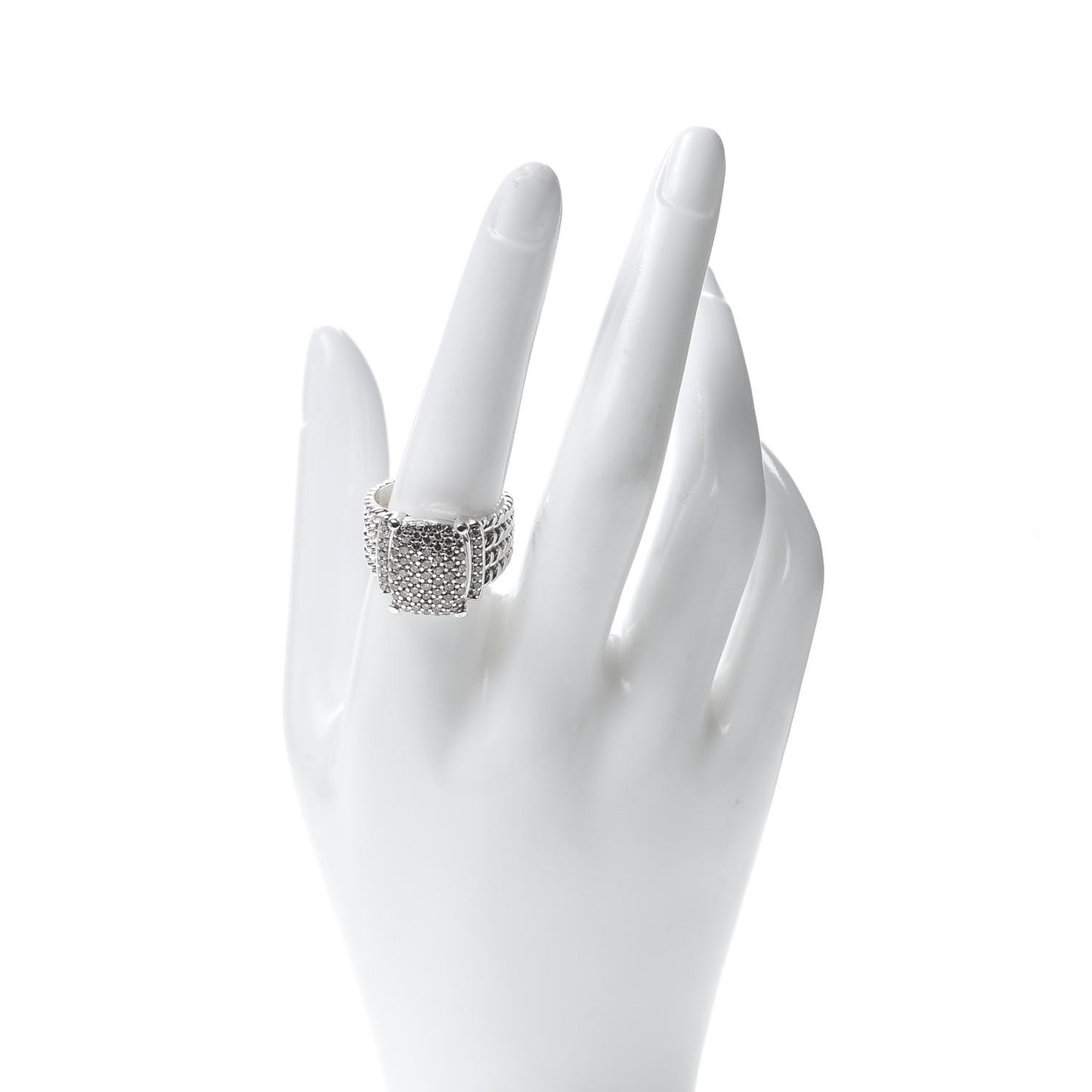 Sterling Silver Diamond 16mm Wheaton Ring 60 9