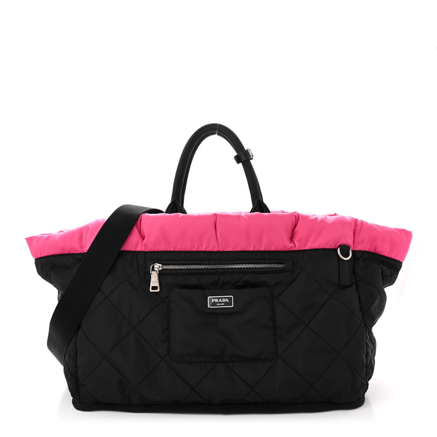 Prada Tessuto Nylon Bomber Tote Fuxia 3 of 19