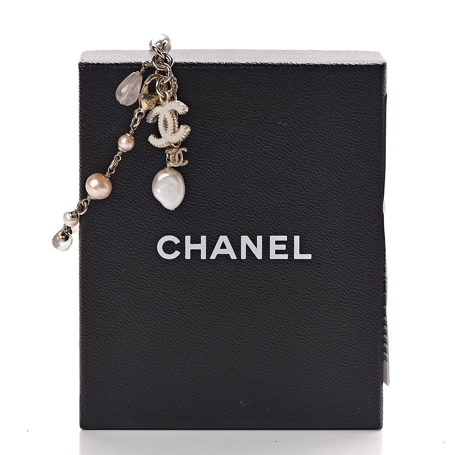 Chanel Pearl Beaded Crystal Star CC Bracelet Pink Gold 5 of 5