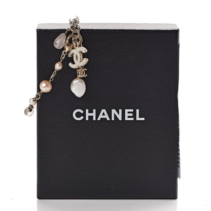 Chanel Pearl Beaded Crystal Star CC Bracelet Pink Gold 5 of 5