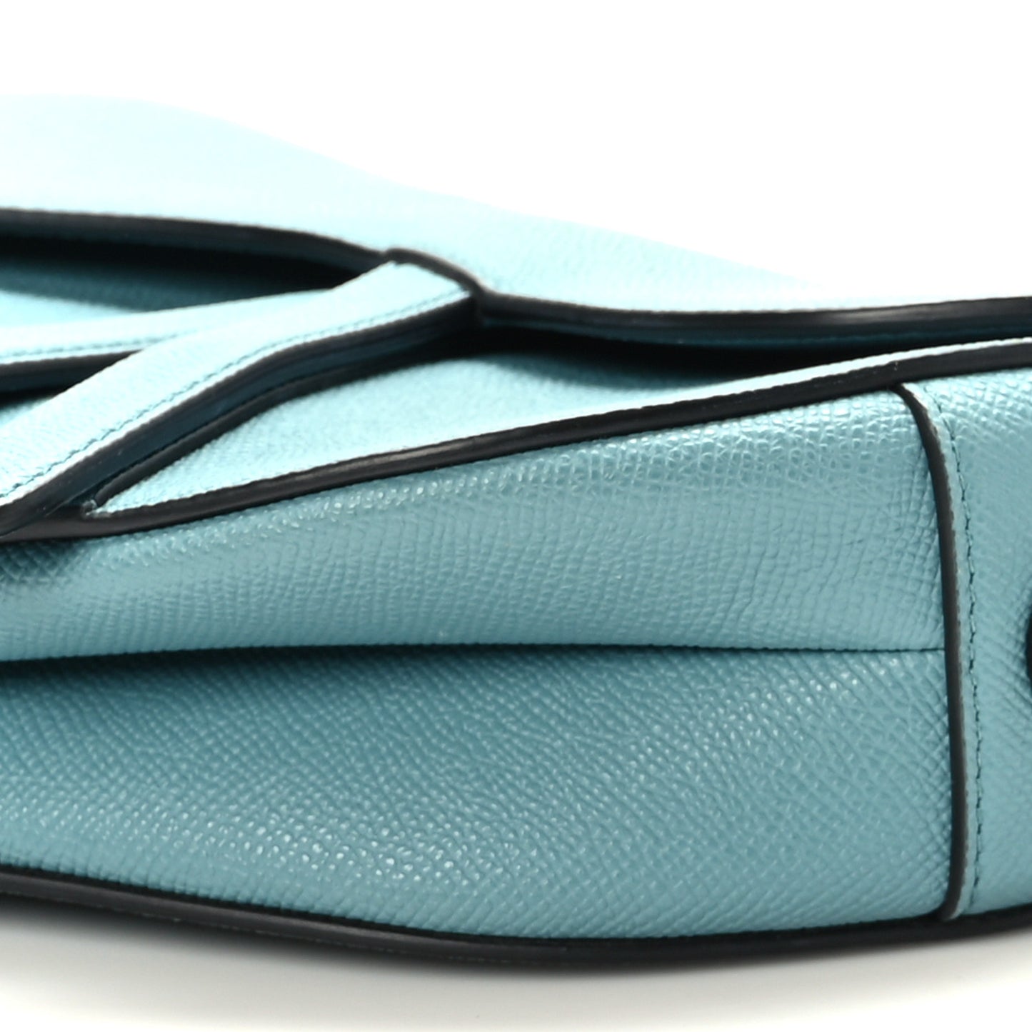 Grained Calfskin Saddle Bag Sky Blue